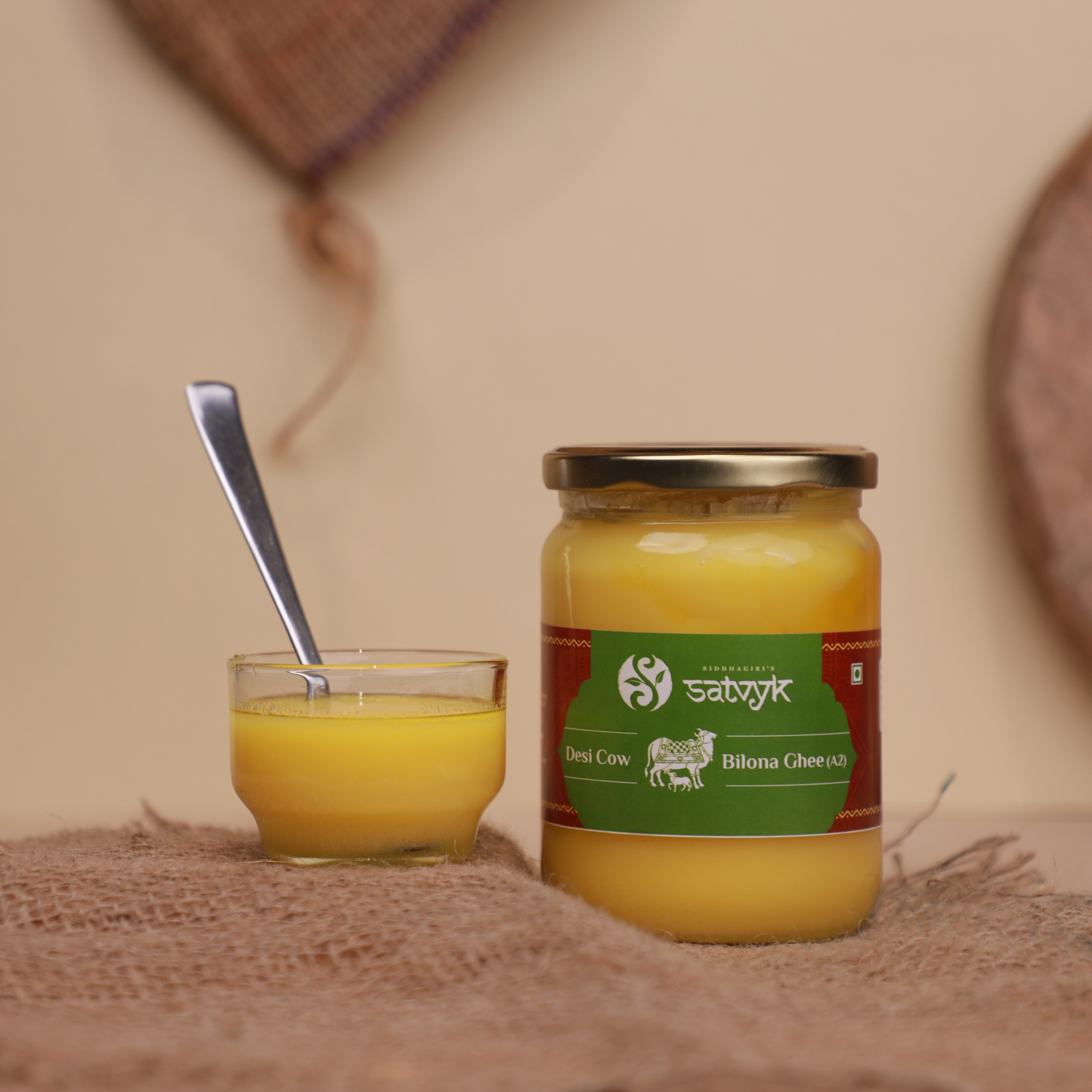 Organic A2 Ghee, Gir Cow A2 Ghee | Vedic Bilona Method| Curd-churned A2 Ghee | 100% Desi Gir Cow Ghee | Grass-fed free grazing cows | Traditional ghee