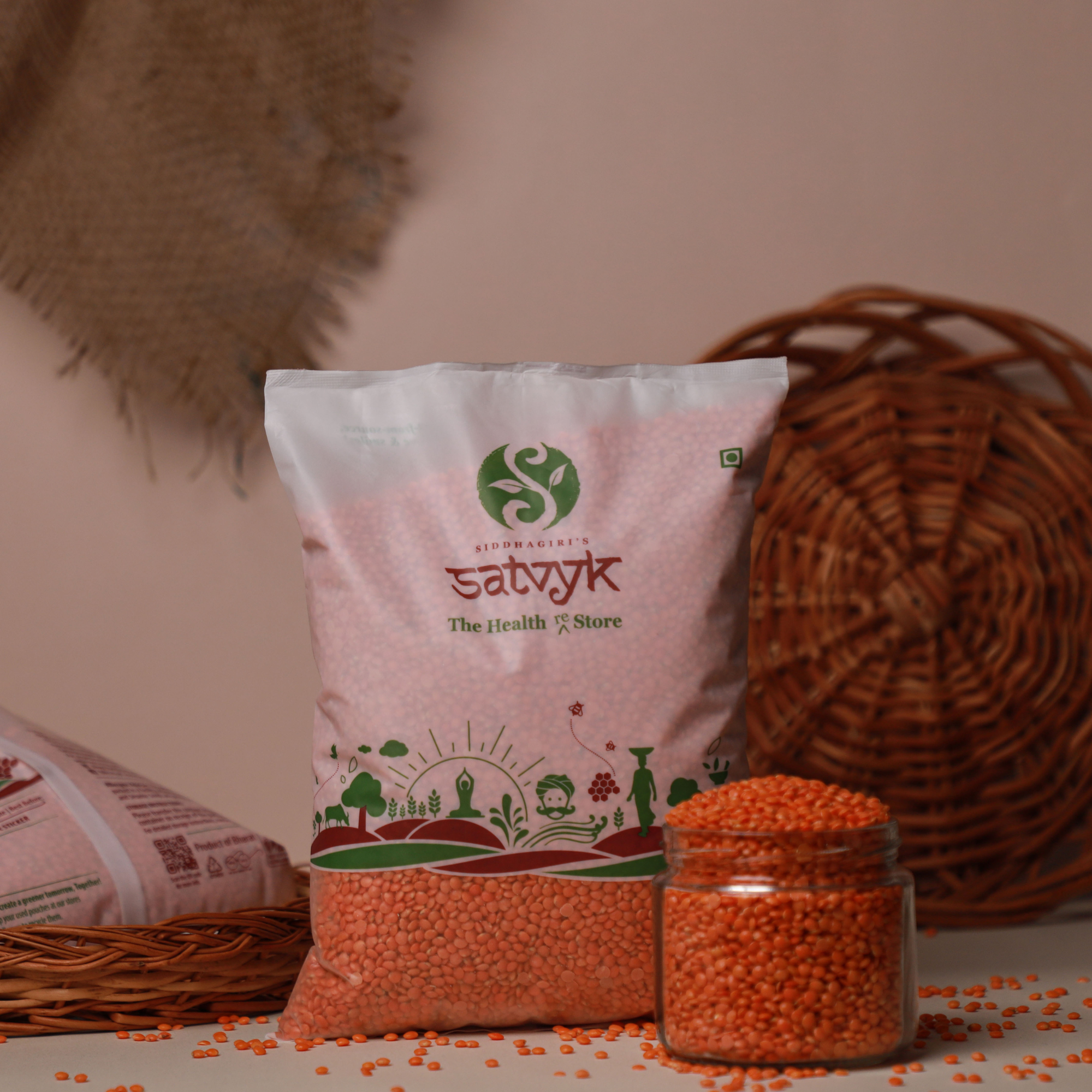 Organic Masoor Dal | Masoor dal split | Pesticide free masoor dal Unpolished masoor dal | Organic Red Lentil | 100% Organic , Non-GMO and Chemical-free