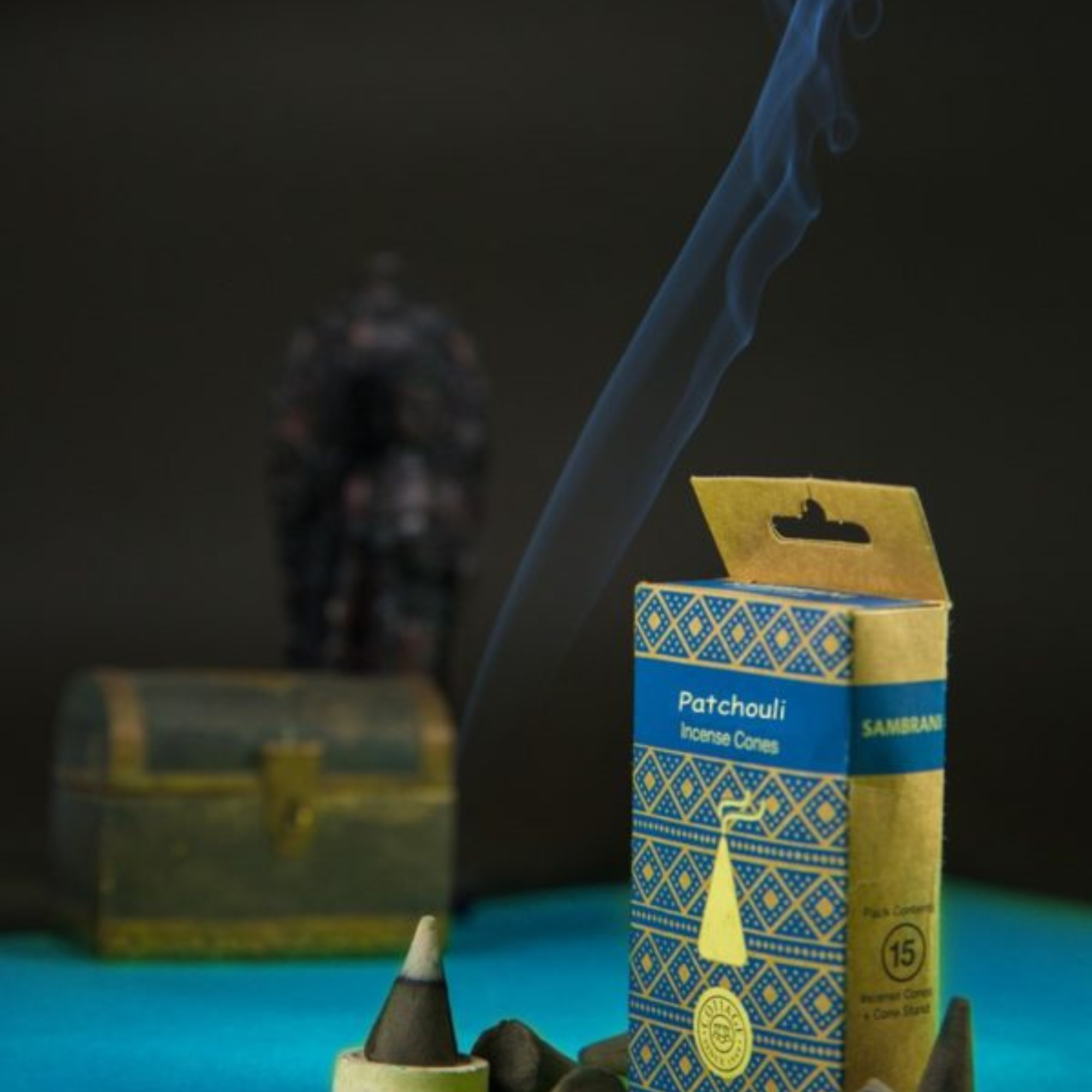 Natural Patchouli Incense Cones | Earthy & Deep Aroma | Grounding & Soothing | 15 Cones | Ideal for Yoga, Focus & Calm