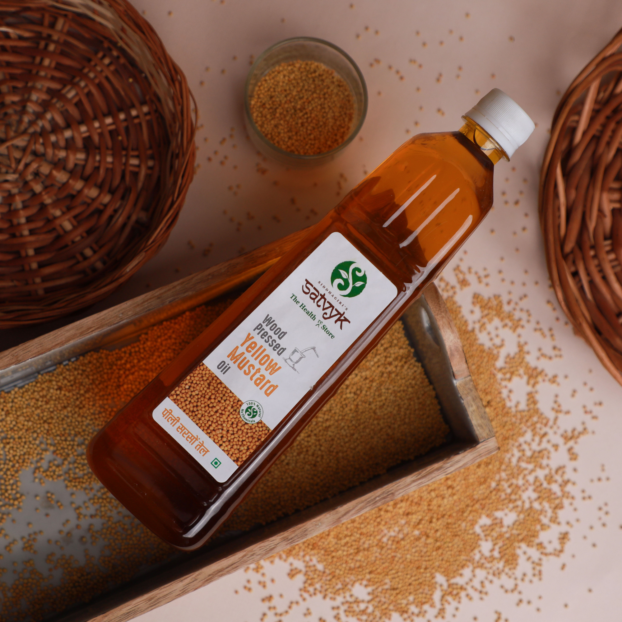 Organic Cold-Pressed Yellow Mustard Oil |  Sarso ka Tel |Sarso oil for Cooking| Wood pressed Mustard oil| Kacchi Ghani Oil| Mustard oil for cooking| Unrefined mustard oil |