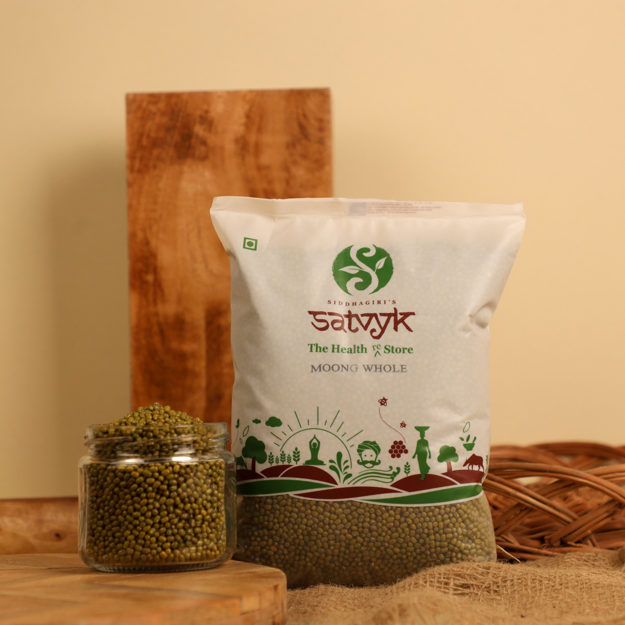 Satvyk Organic Moong Whole |Green Moong whole | Unpolished Akkha Moong  | | Green Gram | Pesticide-free, Non-GMO Moong
