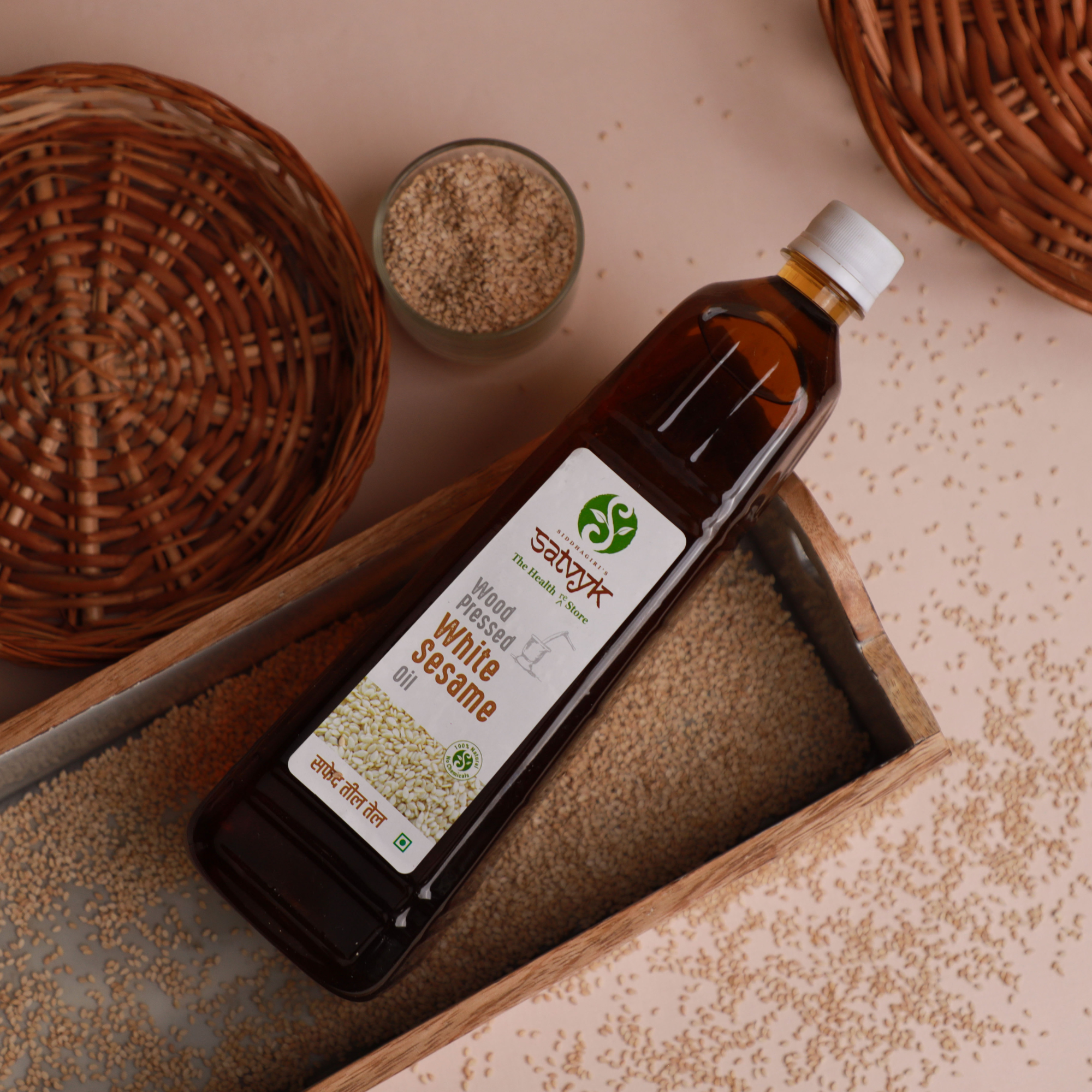 Cold-Pressed Sesame Oil | Organic Sesame Oil | Kacchi Ghani Til oil | Wood-pressed sesame oil for cooking | Edible Sesame oil | Gingelly Oil | Pure and Natural | Healthy oil for cooking