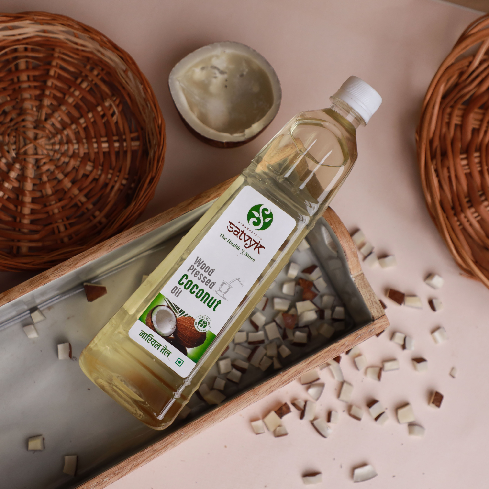 Organic Cold-pressed Coconut oil, Wood-pressed Coconut oil | Khopra tel  | Coconut oil for Cooking | Pure and Natural | Unheated | Unrefined | Healthy