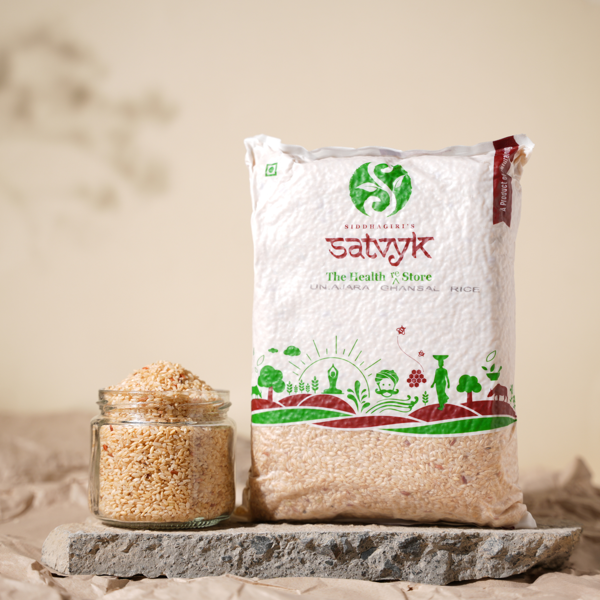 Ajara Ghansal Rice | Ghansal Tandul | Aromatic Rice | Pesticide-free, Non GMO, Natural and Pure